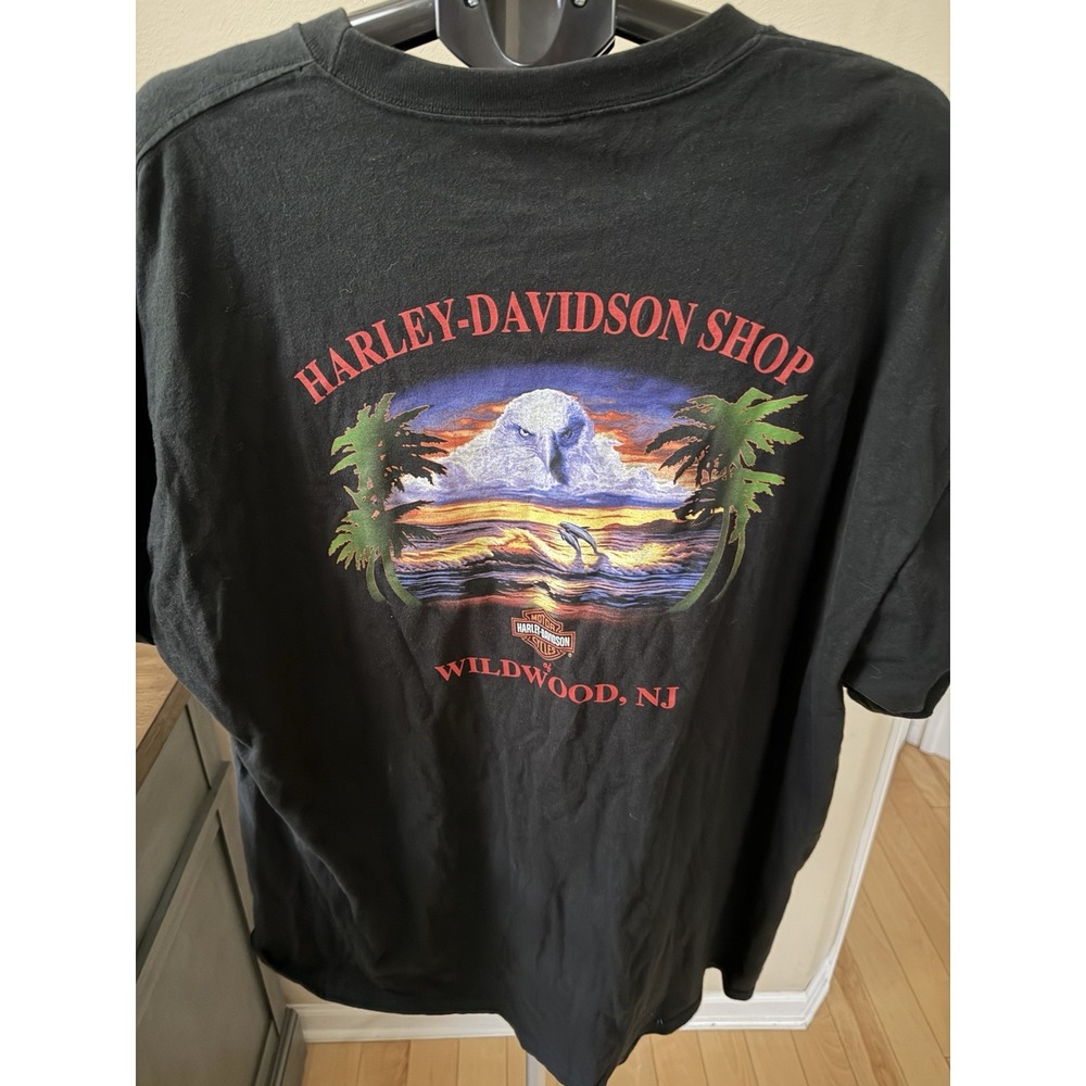 Harley Davidson Wildwood New Jersey T Shirt Mens 2XL Black Biker - Picture 3 of 4